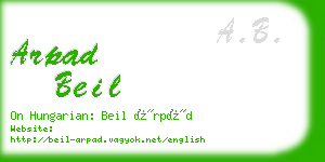 arpad beil business card